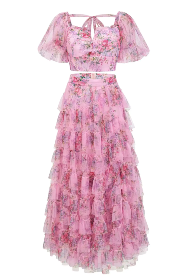 Braylee Purple Floral Ruched Set