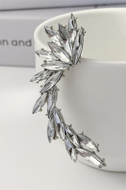 Rhinestone Drop Ear Clips Two Piece Set