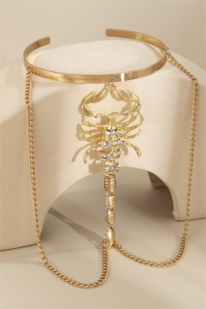 Rhinestone Metal Cuff Bracelet