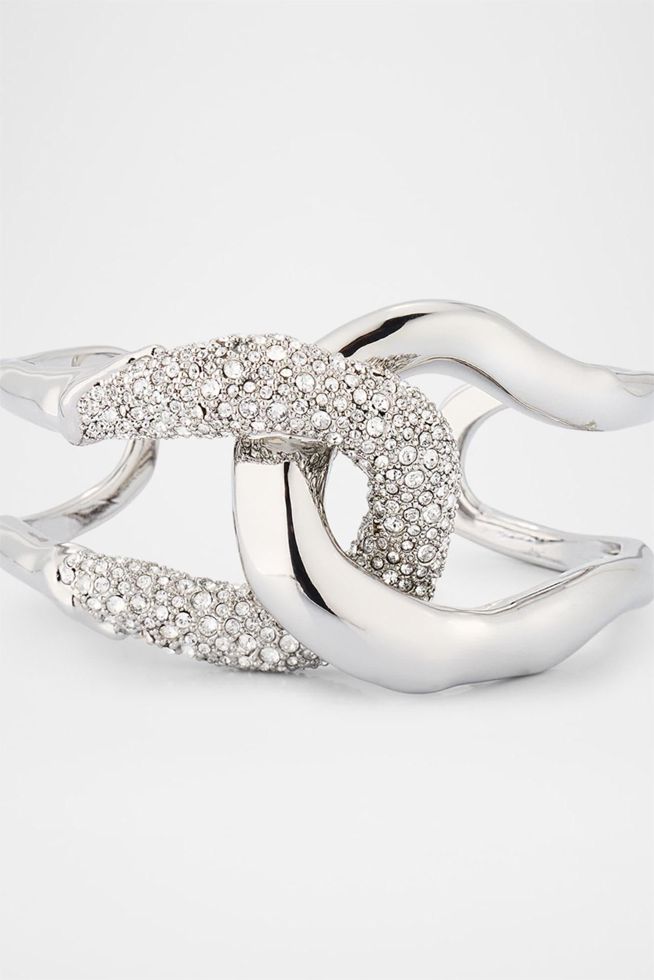 Rhinestone Metal Cuff Bracelet