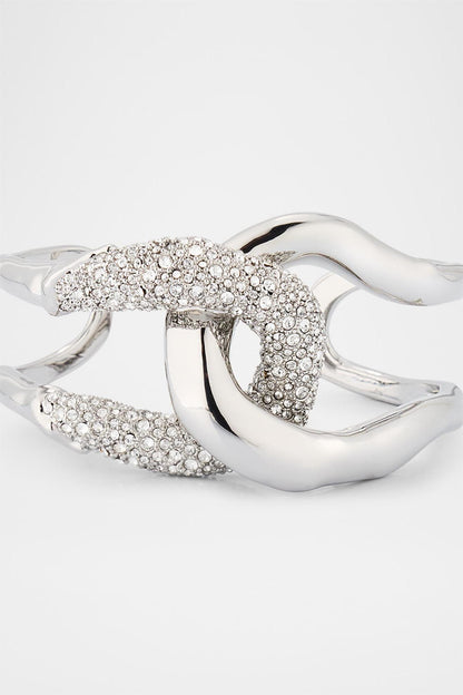 Rhinestone Metal Cuff Bracelet