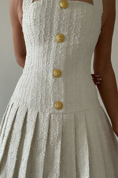 Christine Halterneck Tweed Mini Dress