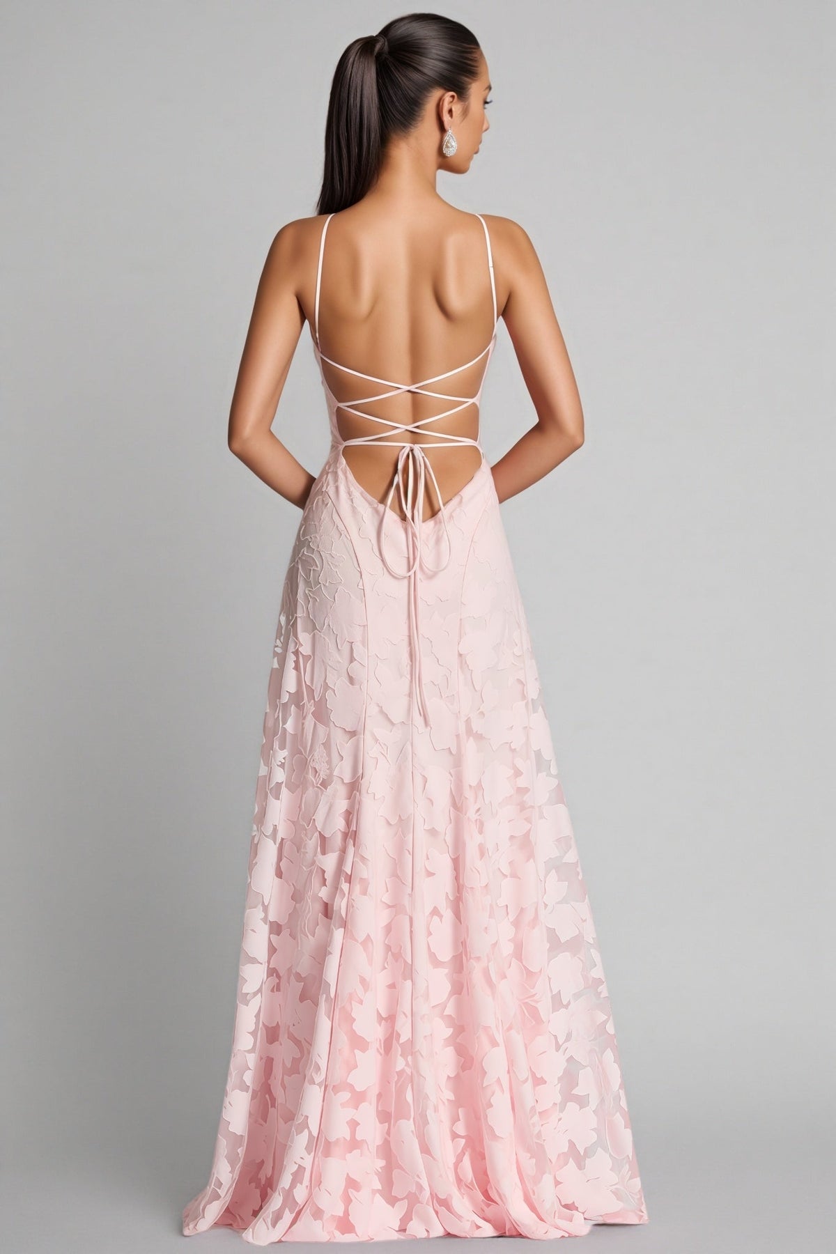 Sorelp Pink Strapless Mesh Maxi Dress