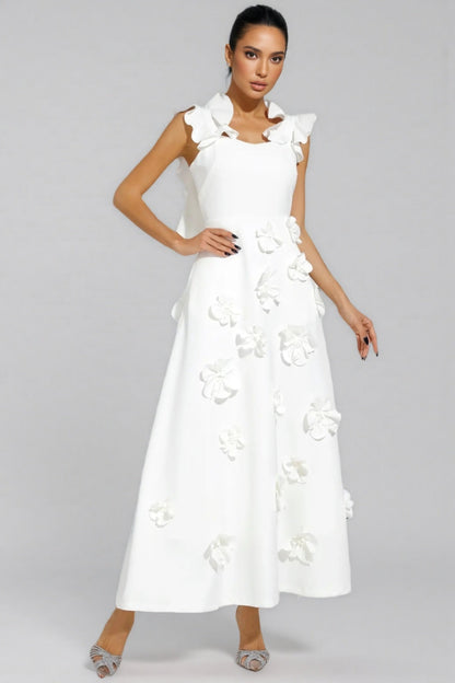 Ismay Spliced Appliques Maxi Dress