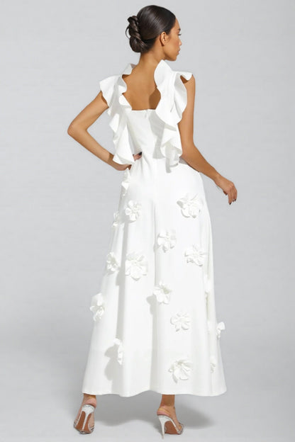 Ismay Spliced Appliques Maxi Dress