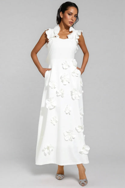 Ismay Spliced Appliques Maxi Dress