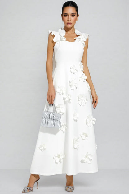 Ismay Spliced Appliques Maxi Dress