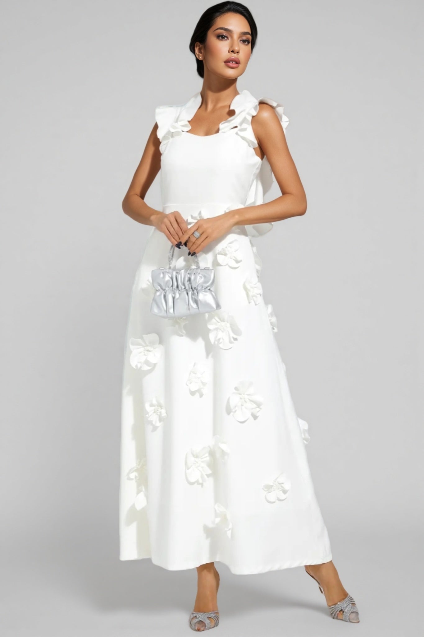 Ismay Spliced Appliques Maxi Dress