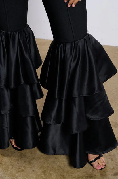 Sharon Strapless Flared Hem Jumpsuit