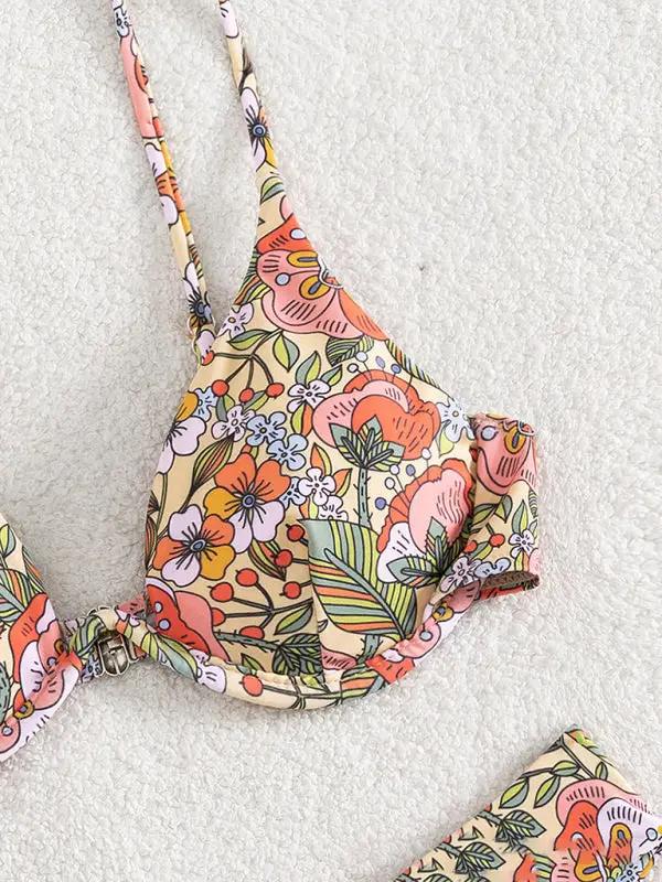New bikini push-up floral print sexy swimsuit