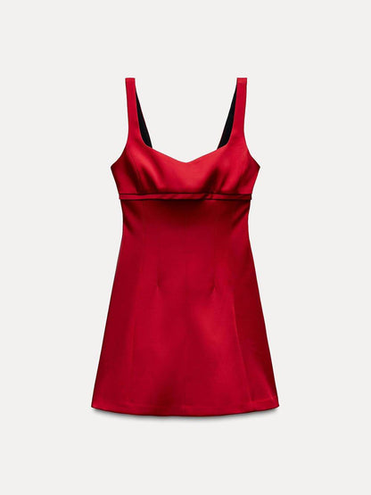 Fashionable Sexy Suspender Back Hollow Slim Mini Dress